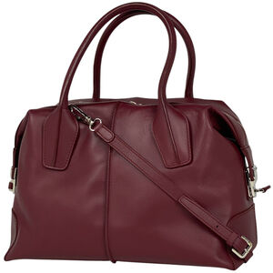 Tod's D-Styling 2-Way Handbag/Shoulder Bag in Bordeaux Leather for Women